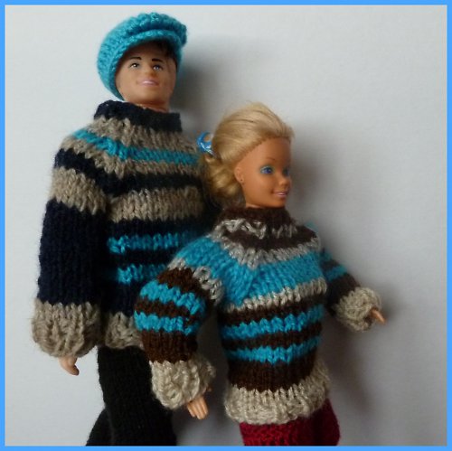 Pruhovaný svetr pro Barbie - 50% SLEVA — foto 4