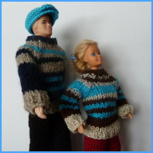 Pruhovaný svetr pro Barbie - 50% SLEVA — foto 6