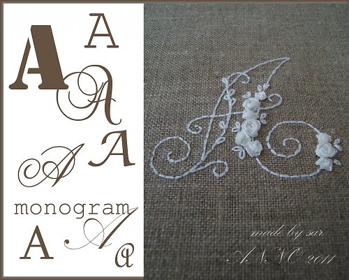 Broderie au ruban - monogram A — foto 2