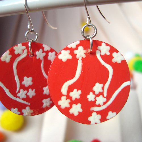 Rozkvetlé - malované náušnice — foto 2