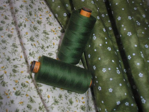 Látka - metráž - ZELENÝ MRAMOR + KYTIČKY — foto 3
