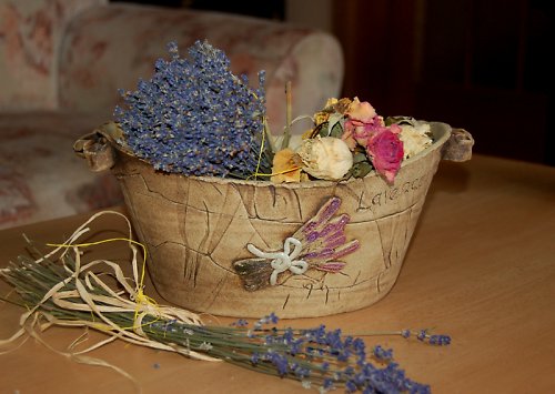 Keramický košík-levandulový — foto 3