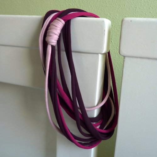 Úpletový náhrdelník fuchsiová variace — foto 2