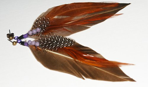 Náušnice s peřím - nature elegance — foto 2