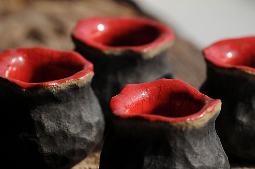 RAKU - set 4 štamperlíkov — foto 4