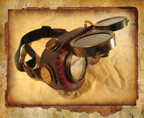 Steampunkové brýle Aviator red — foto 4
