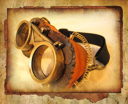 Steampunkové brýle Aviator orange — foto 4