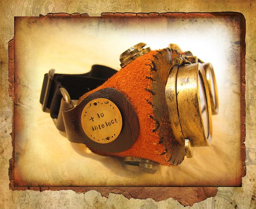 Steampunkové brýle Aviator orange — foto 5