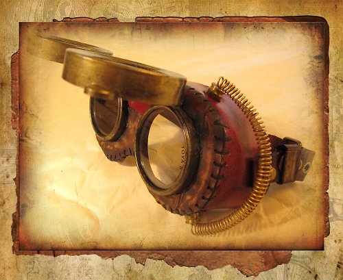 Steampunkové brýle Aviator red II — foto 2