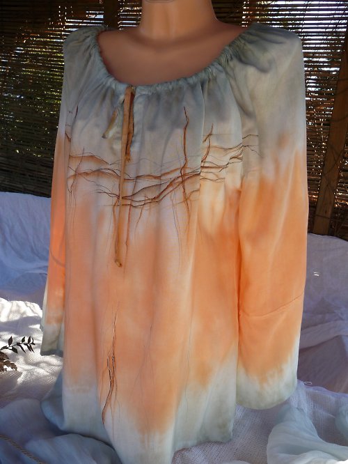 Zelinkavo-oranž halenka — foto 2