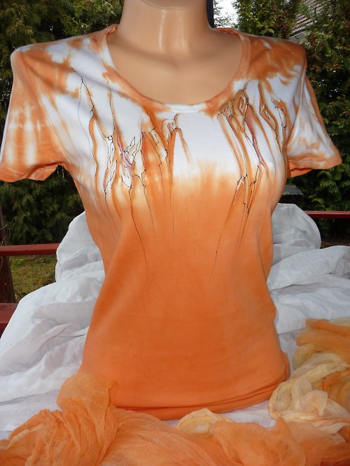 Oranžové dámské tričko L — foto 2
