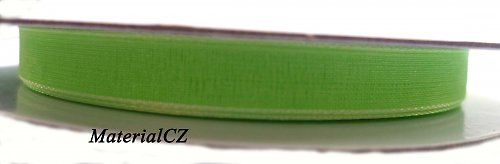 Stuha šifónová ZELENÁ SVĚTLÁ, 6mm - 3 m — foto 2