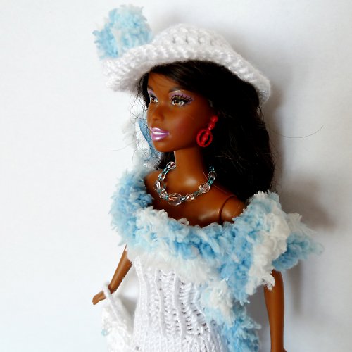 Světle modrý náhrdelník / čelenka pro Barbie — foto 2