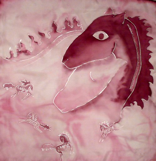 Šátek s koníky 60 x 60 cm — foto 4