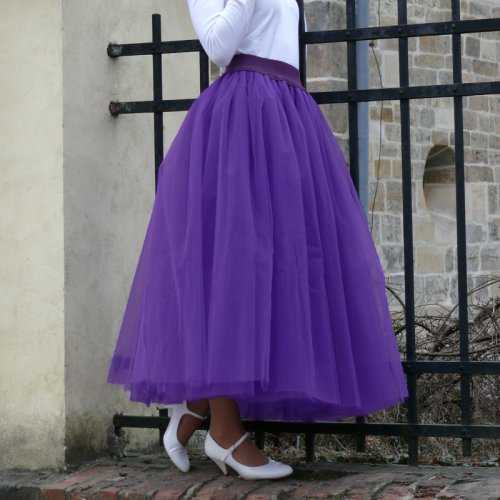 Fialová tylová sukně — foto 3