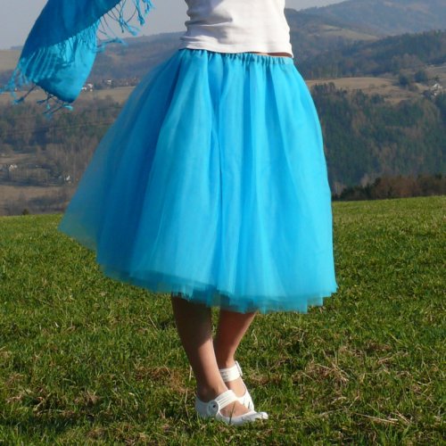 Tyrkysová tylová sukně — foto 4