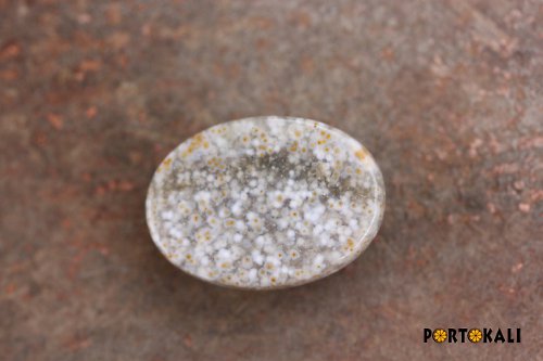 Jaspis - kabošon šedý 1,7 cm — foto 2