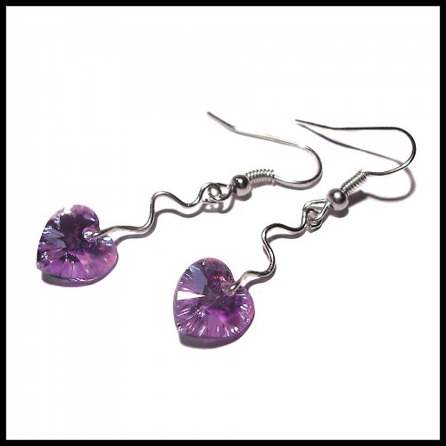 Swarovski srdíčka - zamotané violety — foto 2