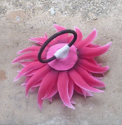 Pink flower (nušnice+gumička/náramek) — foto 3