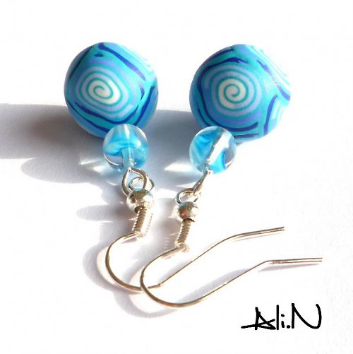 Náušnice Blue Spiral — foto 2