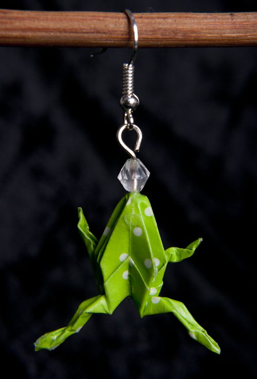 Náušnice origami žabičky — foto 2