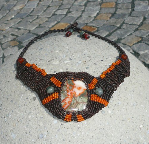 Náhrdelník s achátem (multi-colour spiderweb) — foto 4