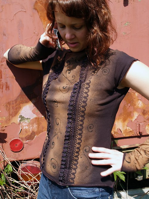 Gothic feeling- malované tričko — foto 2