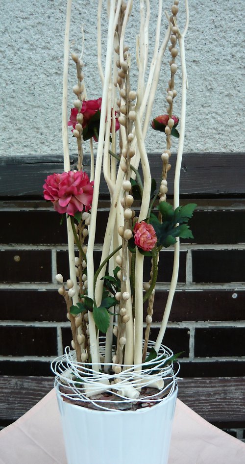 Růžový ranunculus v proutí — foto 3
