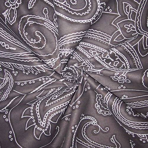 Látka "Černý paisley" - 100% bavlna — foto 2