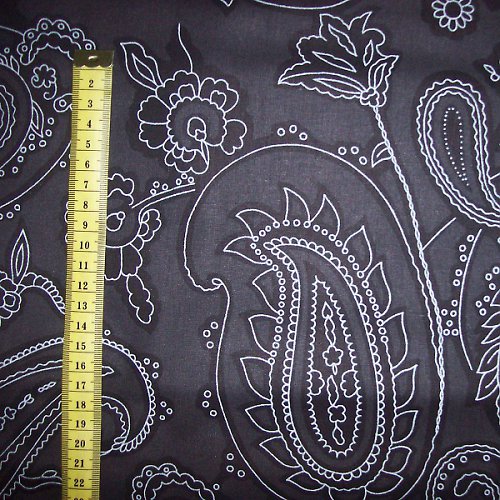 Látka "Černý paisley" - 100% bavlna — foto 3