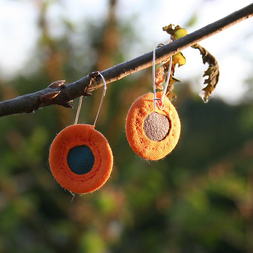 Textilní náušnice Sunset *minikoláčky* — foto 5