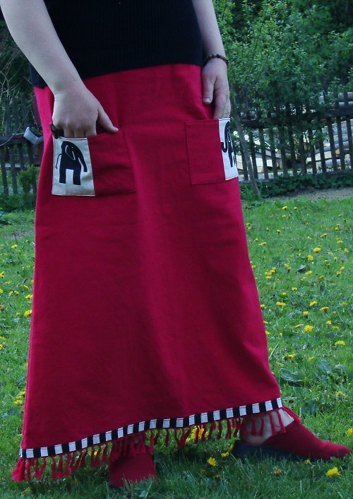 Sukně s černými slony,sleva -skirt — foto 4