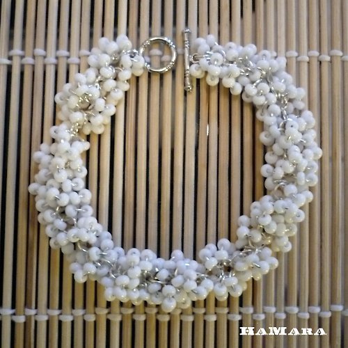 Bílé hrozny - náramek — foto 2
