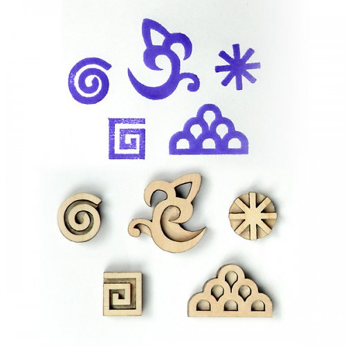 Dřevěné razítko - ornament- spirálkový — foto 3