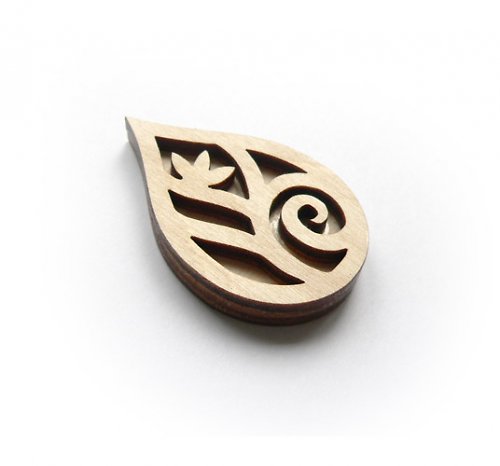 Dřevěné razítko - ornament- lístek — foto 2