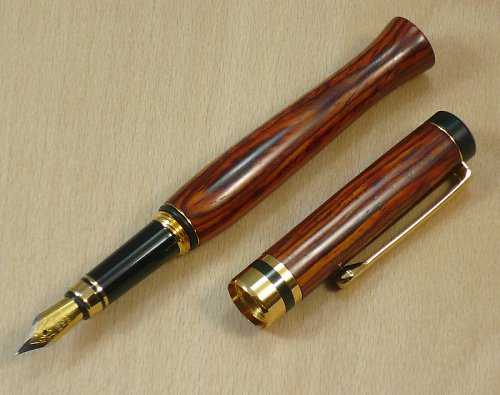 Psací pero, cocobolo + zlato — foto 3