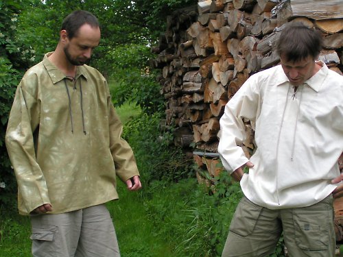 Plátěná košile se šněrováním - bílá — foto 4