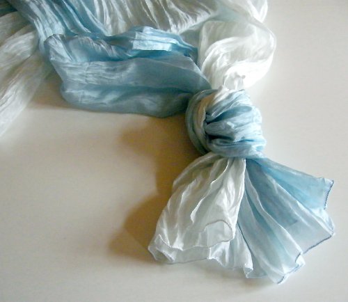 Blankytně modrý...hedvábný pléd 90x200 — foto 5