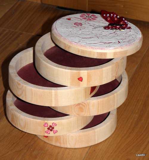 Šperkovnice patrová Red violet+pink — foto 3