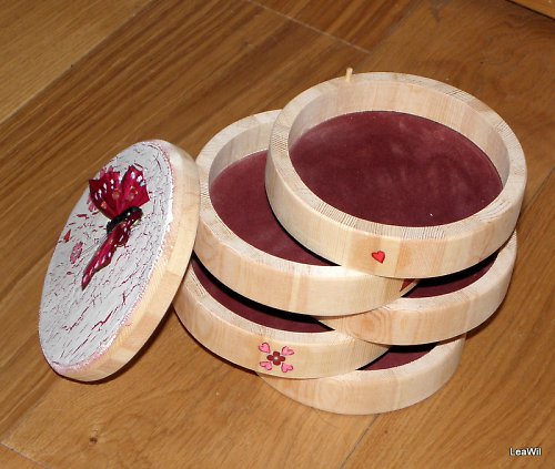 Šperkovnice patrová Red violet+pink — foto 4