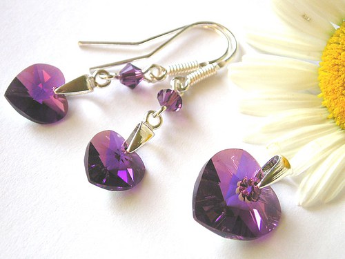 Swarovski sada Amethyst AB ( Ag 925 ) — foto 2