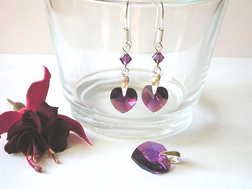 Swarovski sada Amethyst AB ( Ag 925 ) — foto 5