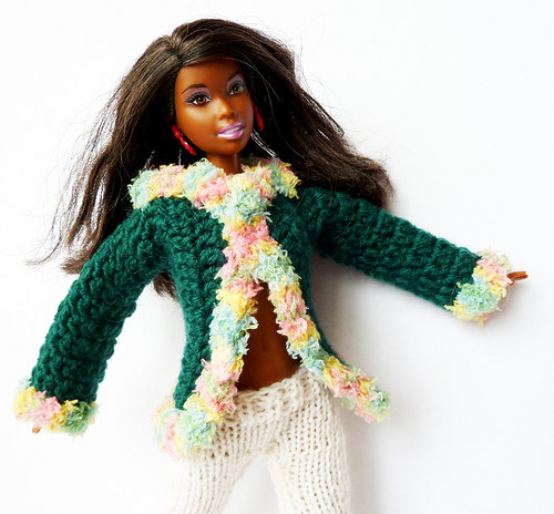 Tmavě zelený kabátek pro Barbie — foto 2