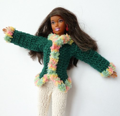 Tmavě zelený kabátek pro Barbie — foto 4