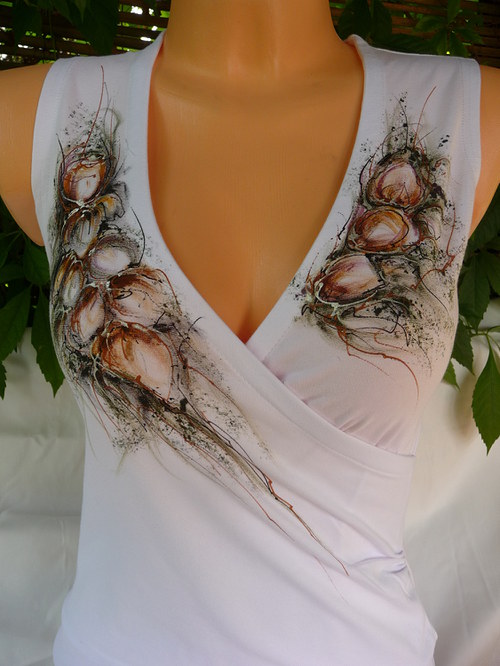 Letní top s romantickou malbou ,( S) — foto 3