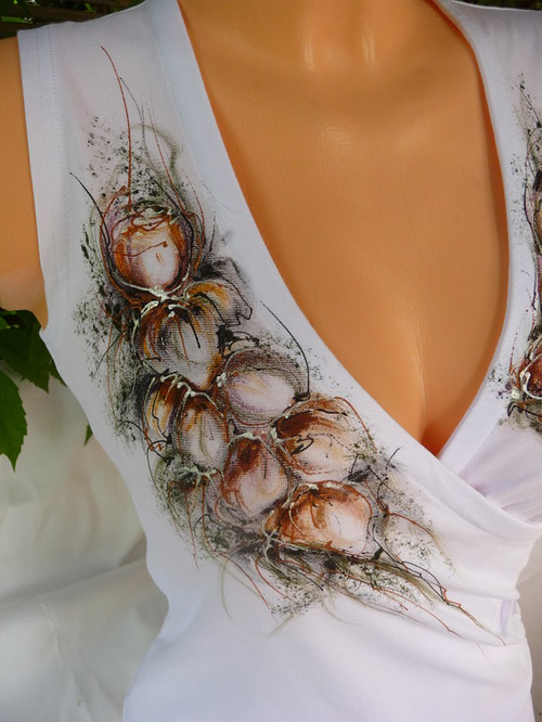 Letní top s romantickou malbou ,( S) — foto 4