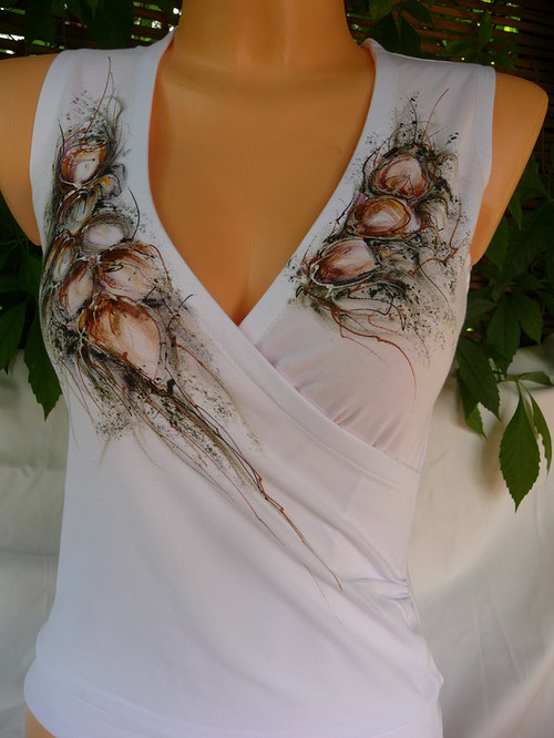 Letní top s romantickou malbou ,( S) — foto 5