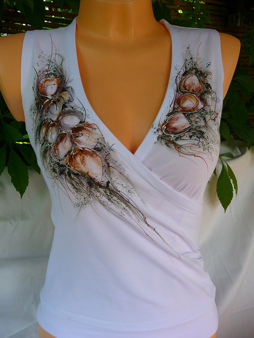 Letní top s romantickou malbou ,( S) — foto 6
