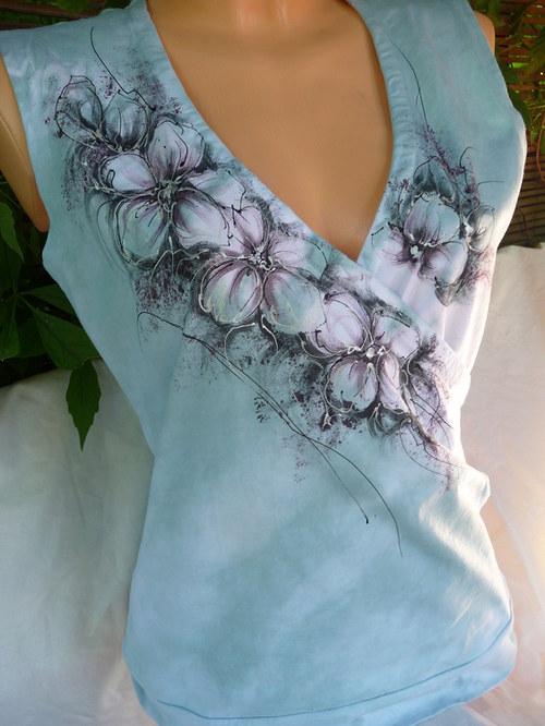 Letní top s romantickou malbou (L) — foto 3