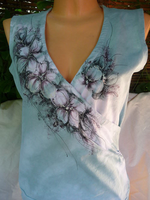 Letní top s romantickou malbou (L) — foto 4